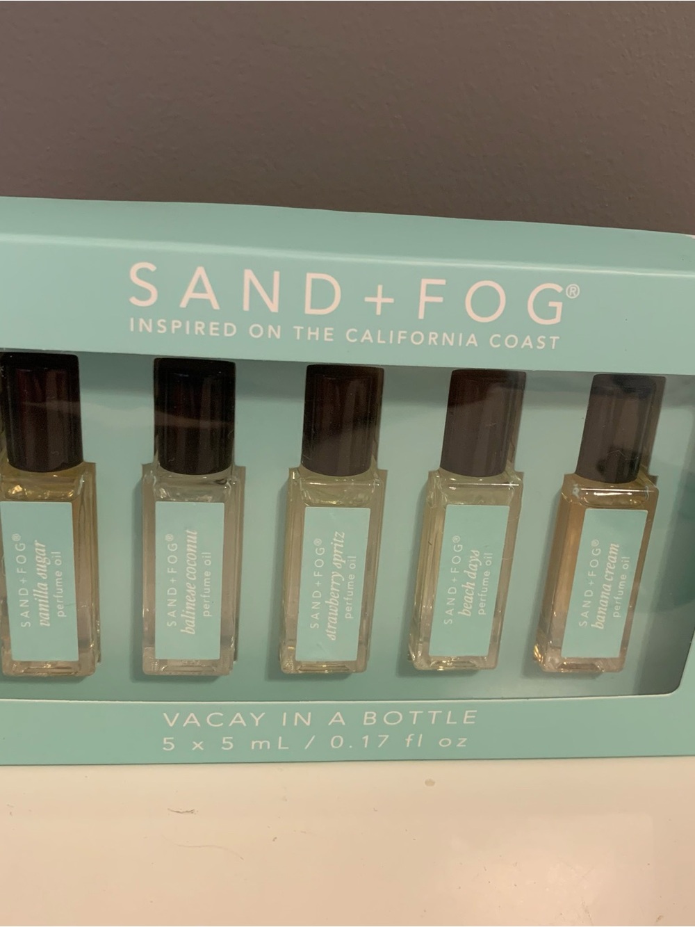 Sand + Fog Perfume Oil Vacay in a Bottle set of 5 Delicious Scents